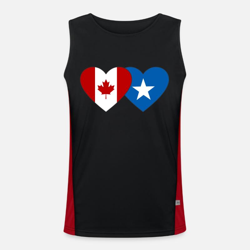 Cœur de drapeau de la Somalie du Canada Débardeur respirant contrasté Homme 
