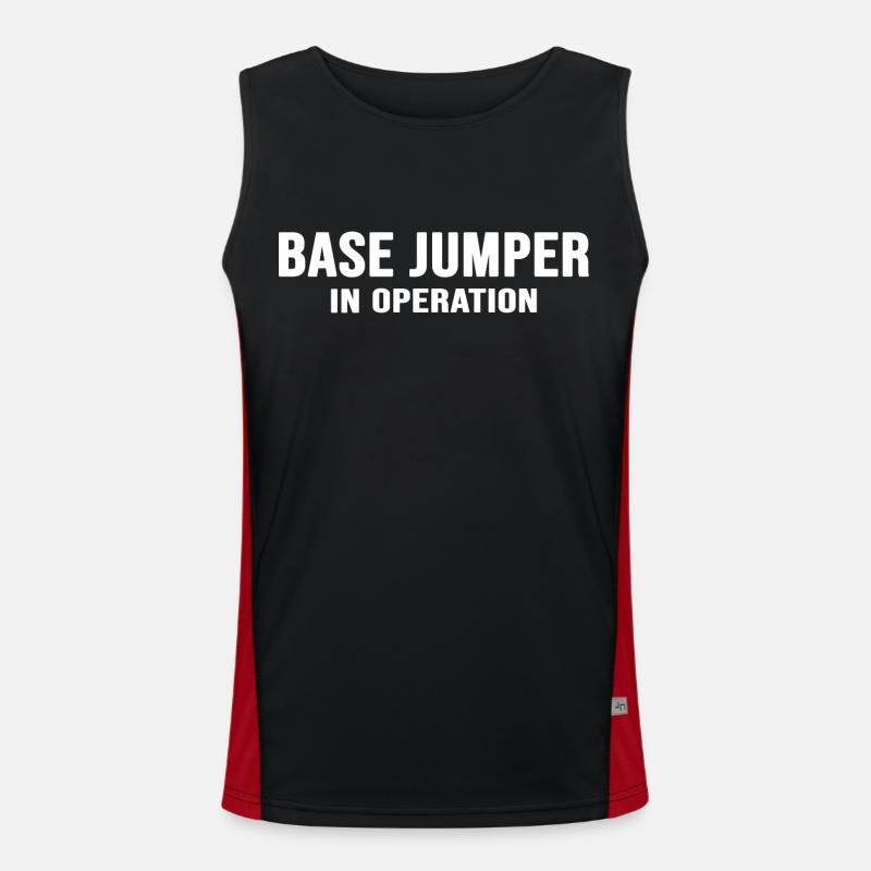 base jumping Basejumper BASEjump - Men's Functional Contrast Tank Top  - black/red
