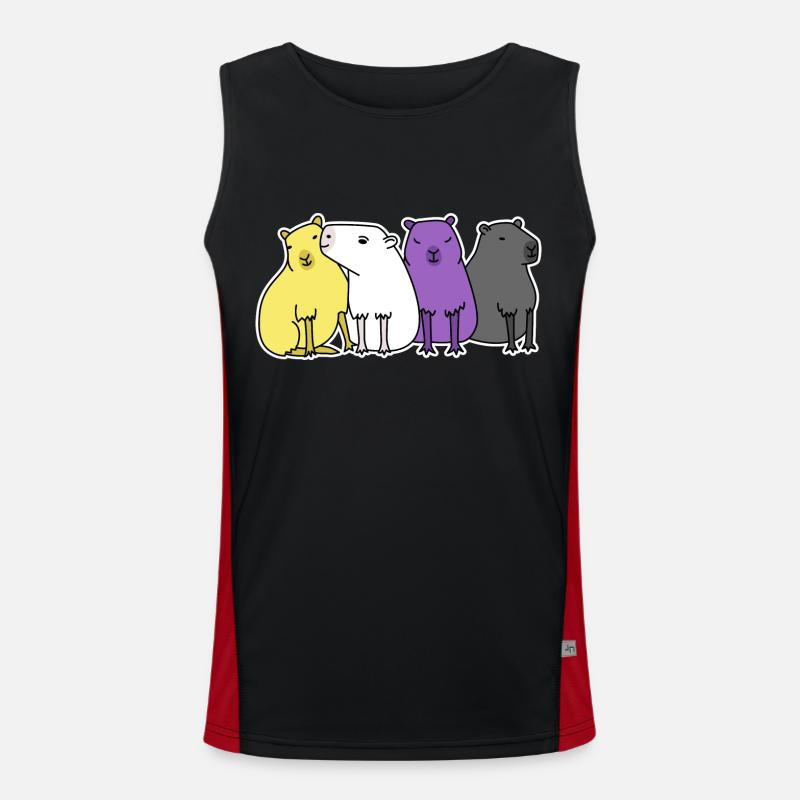 Drapeau non binaire Capybara Design pour Proud Enbys Débardeur respirant contrasté Homme 