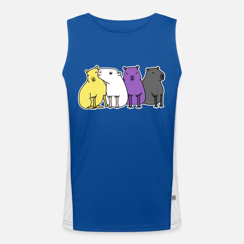 Nonbinary Flag Capybara Design for Proud Enbys Men's Functional Contrast Tank Top 