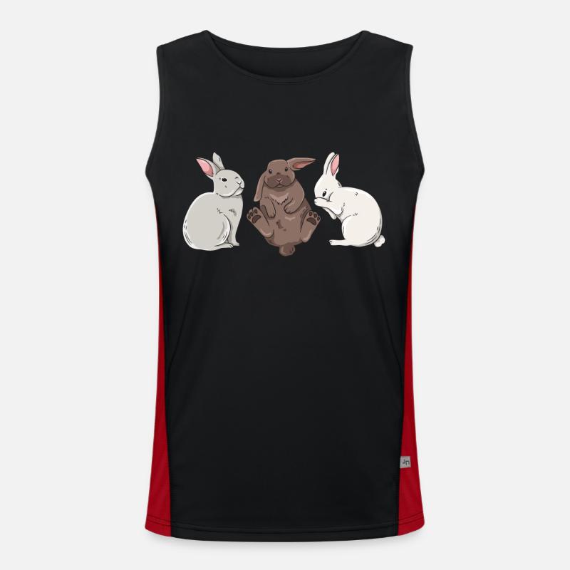 Conception de lapin mignon pour les propriétaires de lapins Débardeur respirant contrasté Homme 