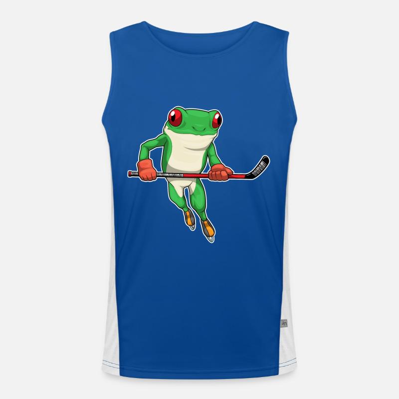 Frosch Eishockey Eishockeyschläger Funktionelles Kontrast-Tank Top für Männer 