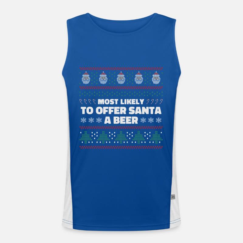 Dem Weihnachtsmann ein Bier anbieten Funktionelles Kontrast-Tank Top für Männer 
