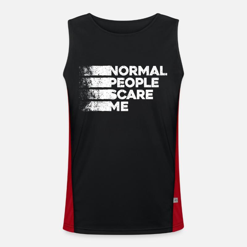 Normale Menschen machen mir Angst - Psych Design Funktionelles Kontrast-Tank Top für Männer 