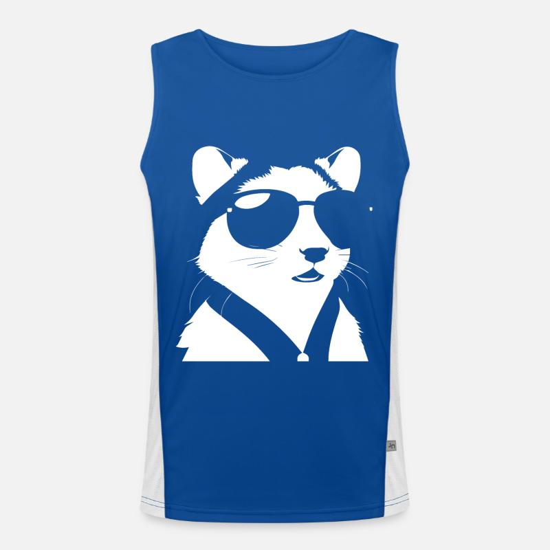 Frettchen mit Sonnenbrille Coole Frettchen Funktionelles Kontrast-Tank Top für Männer 