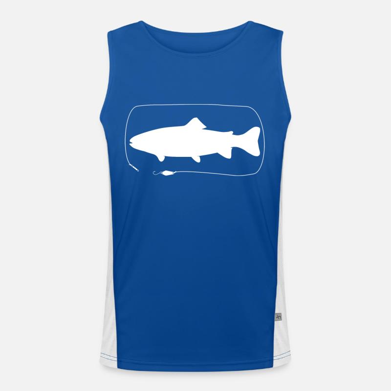 Trout with Spoon Men's Functional Contrast Tank Top 