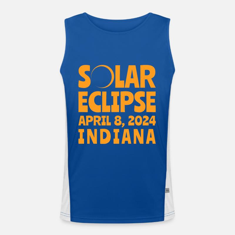 Éclipse Solaire 8 Avril 2024 Indiana Débardeur respirant contrasté Homme 
