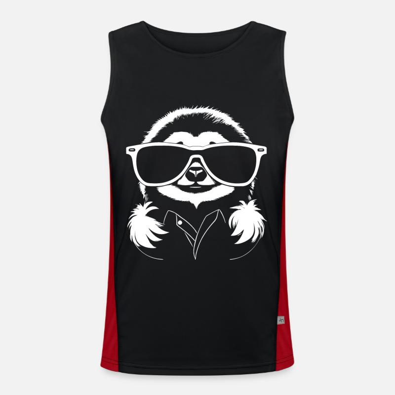 Sloths Anime Sloth Manga Sloth Sunglasses Men's Functional Contrast Tank Top 