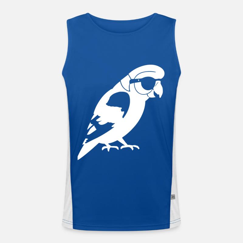Funny Bird Wearing Sunglasses Cool Bourke's Parak Men's Functional Contrast Tank Top 