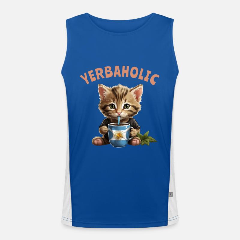 Yerba Mate Katzen Yerbaholic Funktionelles Kontrast-Tank Top für Männer 