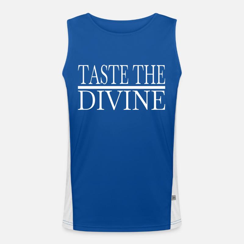 present idea humor culinary bliss quotes Men's Functional Contrast Tank Top 