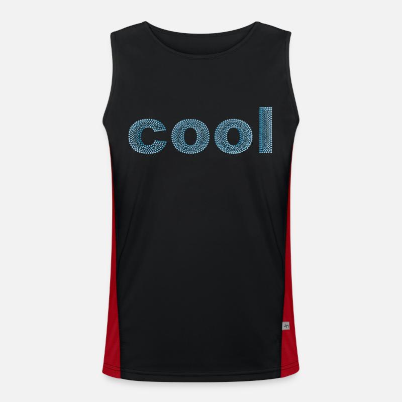 The word "cool" dotted Men's Functional Contrast Tank Top 
