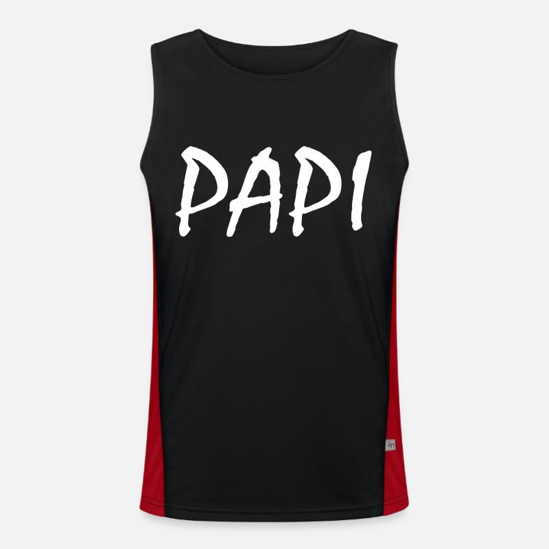 Papi - Canotta sportiva da uomo in contrasto cromatico - nero/rosso