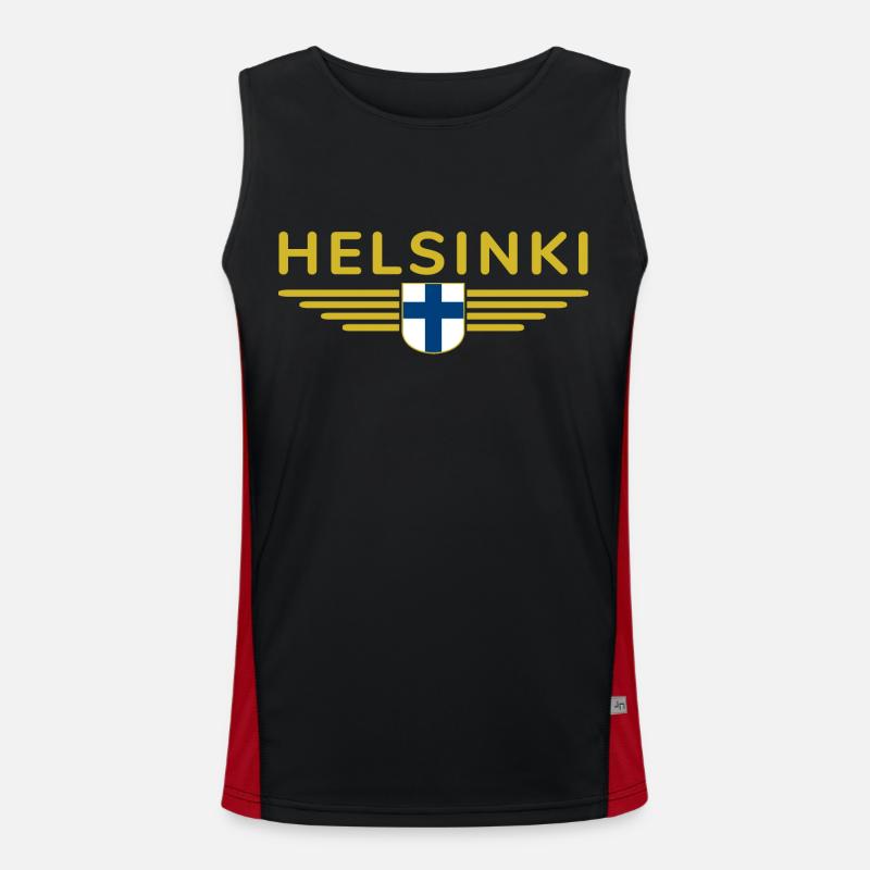 Helsinki Design – Nordic Elegance - Men's Functional Contrast Tank Top  - black/red
