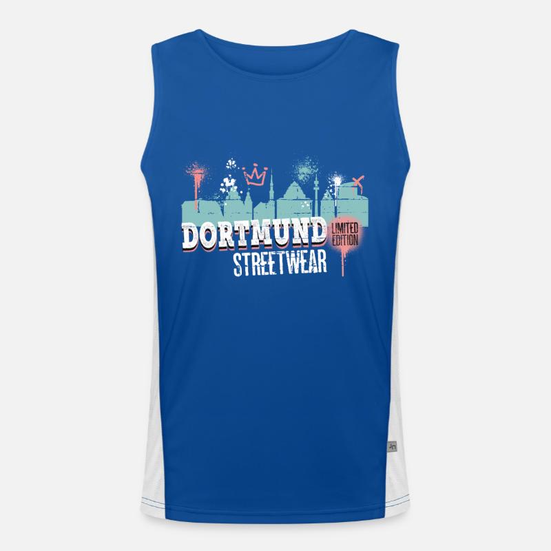 Dortmund Skyline City Germany Graffiti Men's Functional Contrast Tank Top 
