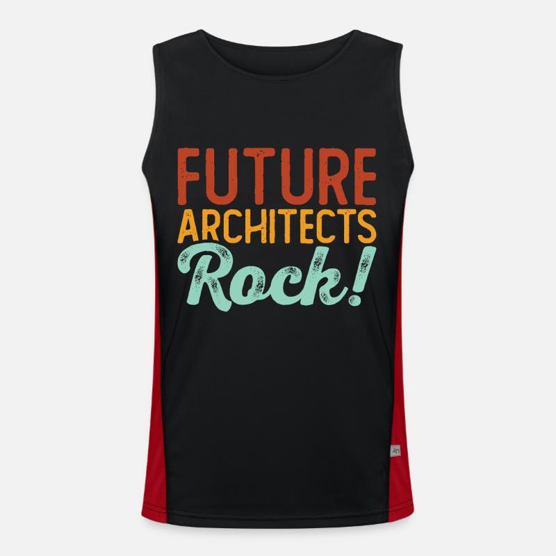Architect - Men's Functional Contrast Tank Top  - black/red