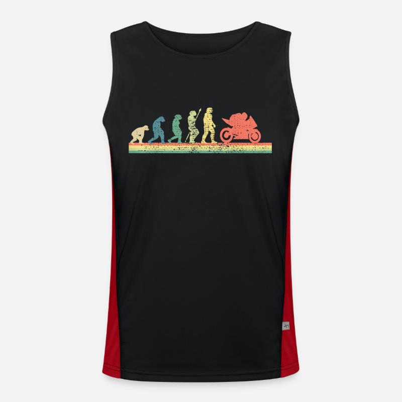 Evolution Motorcycle Gift - Men's Functional Contrast Tank Top  - black/red