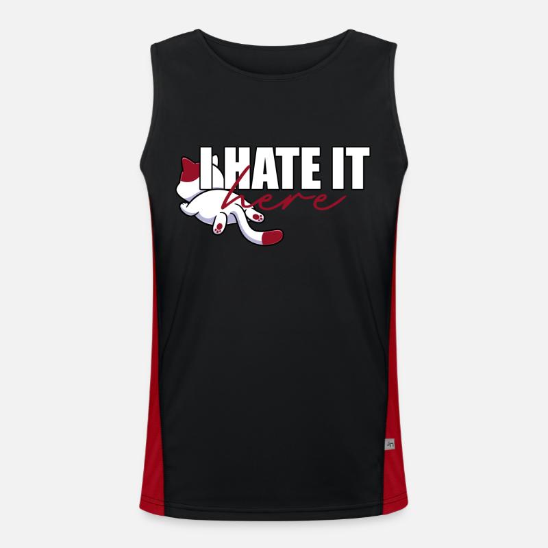I hate it here - cat Men's Functional Contrast Tank Top 
