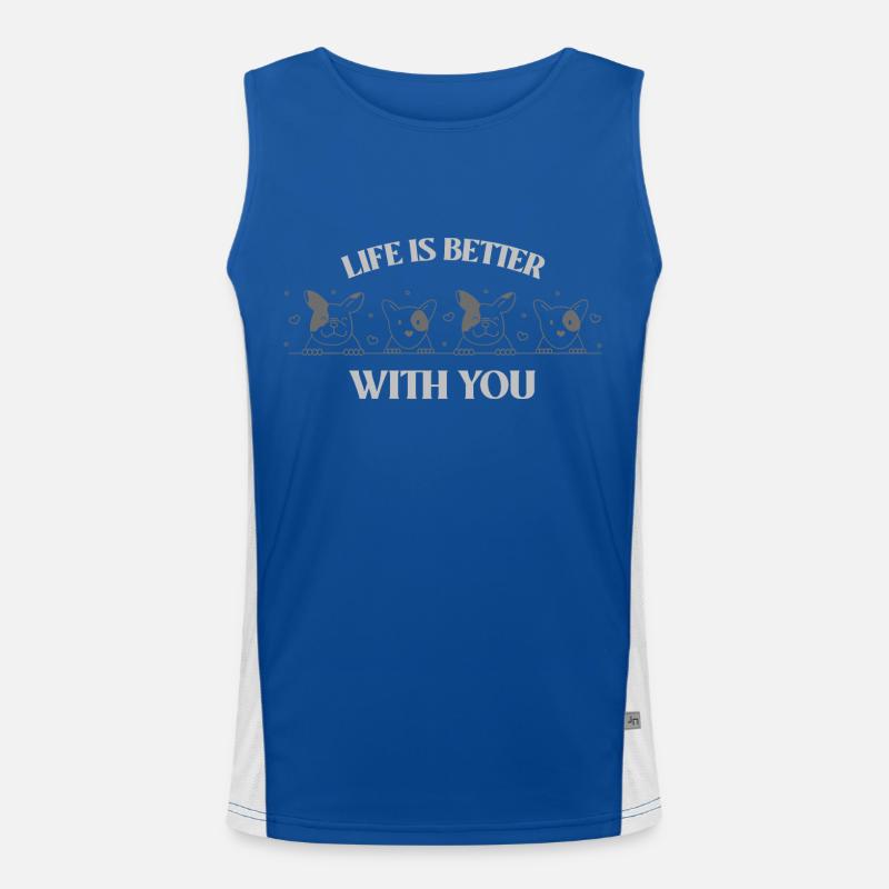 Hunde- Leben Funktionelles Kontrast-Tank Top für Männer 