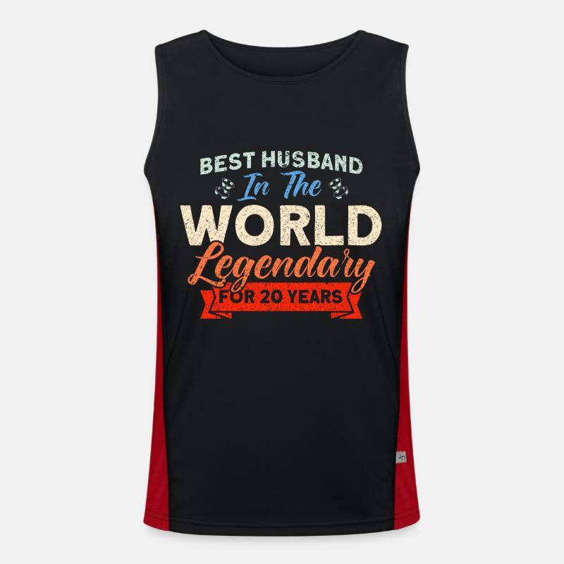 20. Hochzeitstag Paardesign 20 Jahre Ehe Funktionelles Kontrast-Tank Top für Männer 