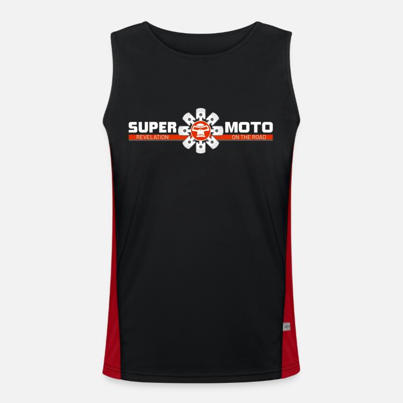 SUPER MOTO Monkey Circle rouge Débardeur respirant contrasté Homme 