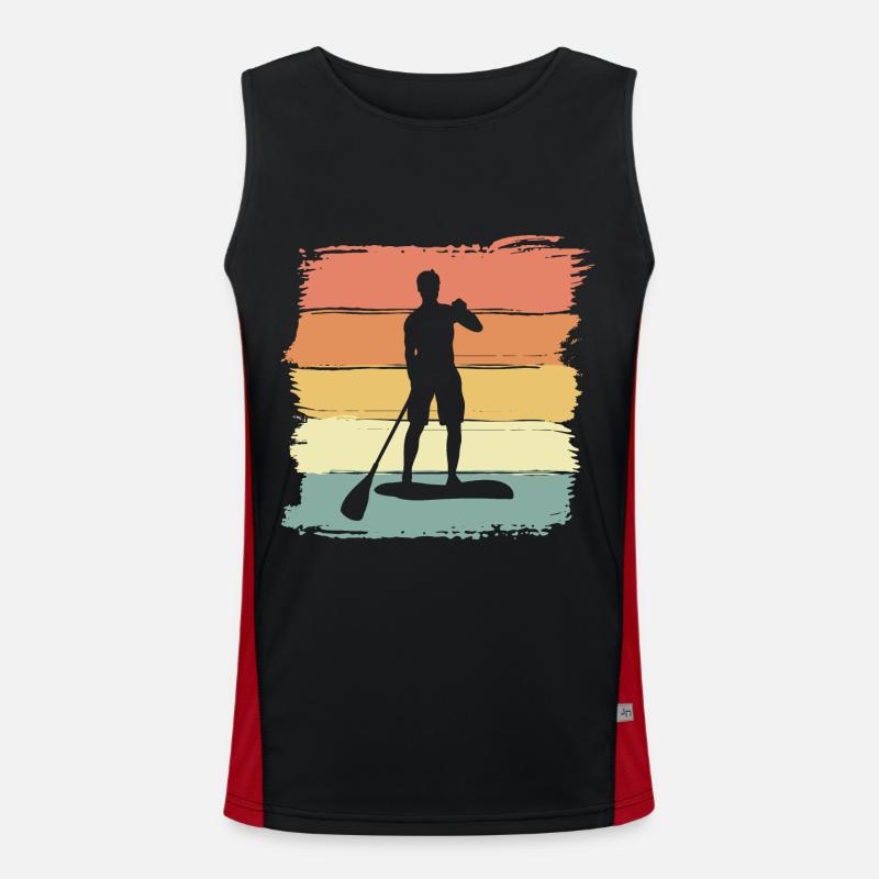 Paddleboard vintage retro paddleboard pose Débardeur respirant contrasté Homme 