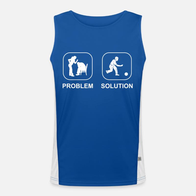 Bowling Bowling Bowling Cadeau Bowling Cône de boule de bowling Débardeur respirant contrasté Homme 