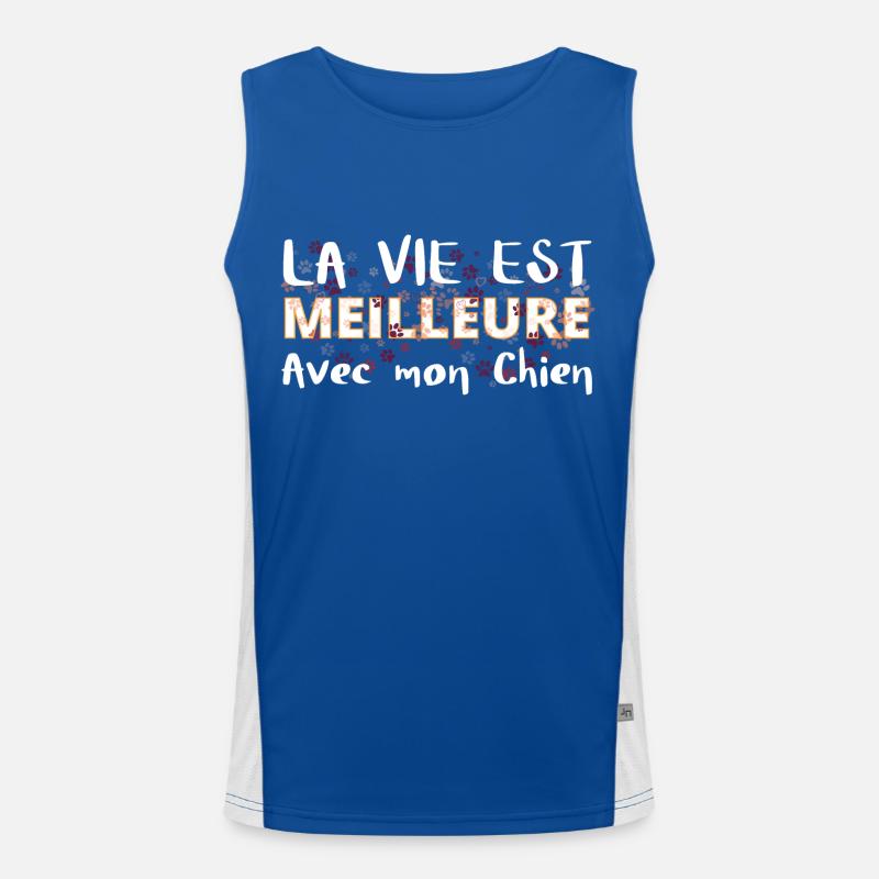 Avec mon chien Débardeur respirant contrasté Homme 
