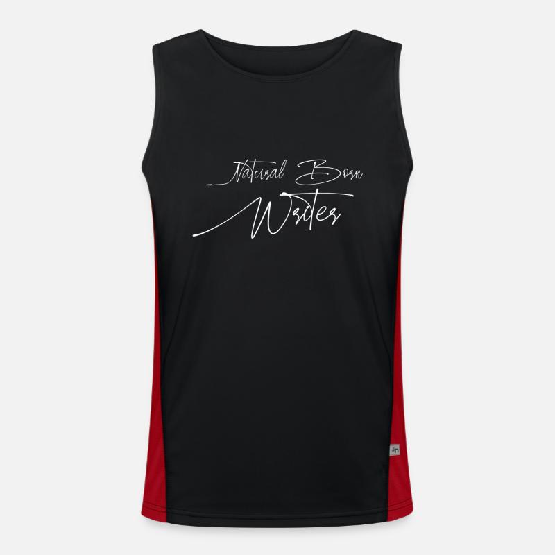 Natural Born Writer / White Men's Functional Contrast Tank Top 