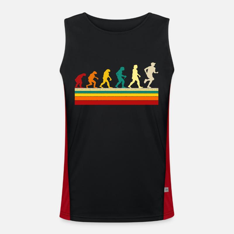 Jogger Jogging Marathon Runner Evolution Fun Men's Functional Contrast Tank Top 