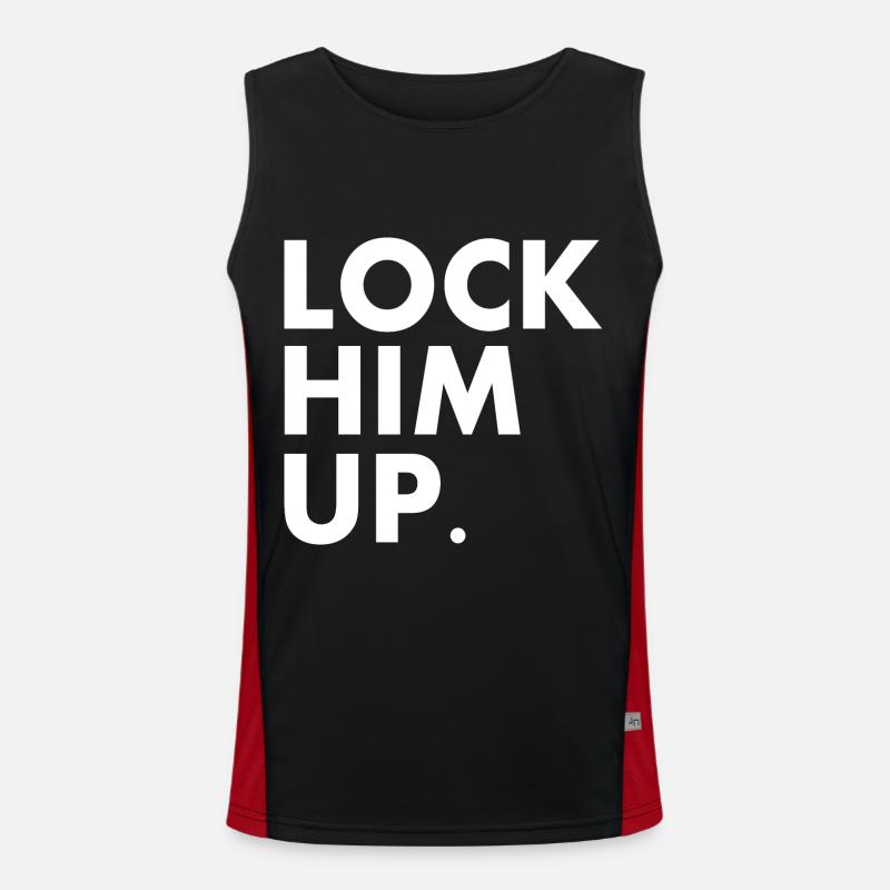 Lock him up - Men's Functional Contrast Tank Top - black/red