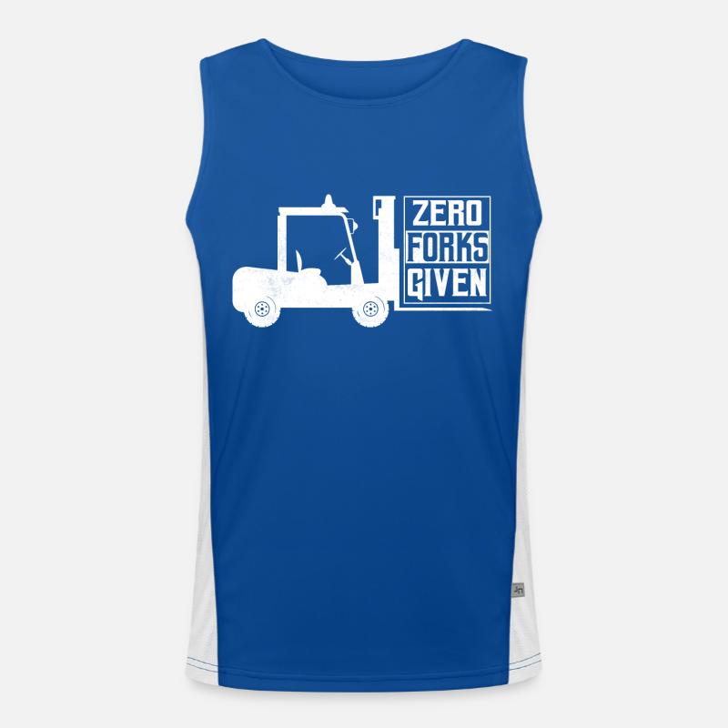 Zero Forks Given Forklift Forklifter Operator Funktionelles Kontrast-Tank Top für Männer 