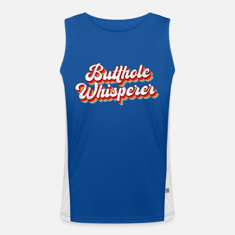Butthole Whisperer Sarcastic Jokes Retro Vintage Débardeur respirant contrasté Homme 