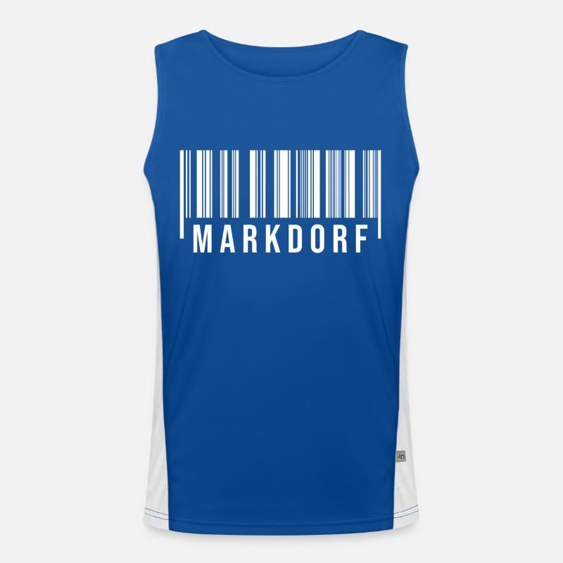 Schwabe Strichcode Markdorf Funktionelles Kontrast-Tank Top für Männer 