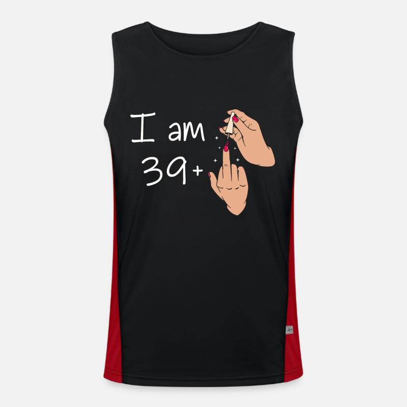 Ich bin 39 + 1 Mittelfinger-Hemd Ich bin 39 plus, Funktionelles Kontrast-Tank Top für Männer 