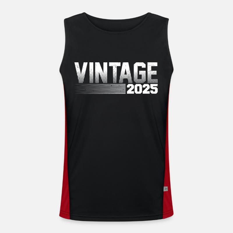 Vintage 2025 Geburtstag Retro 2025 Funktionelles Kontrast-Tank Top für Männer 