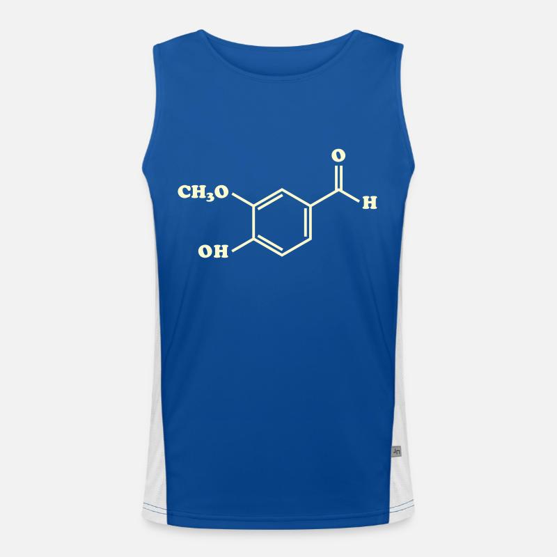 Vanilla Vanillin Molecular Chemical Formula Men's Functional Contrast Tank Top 