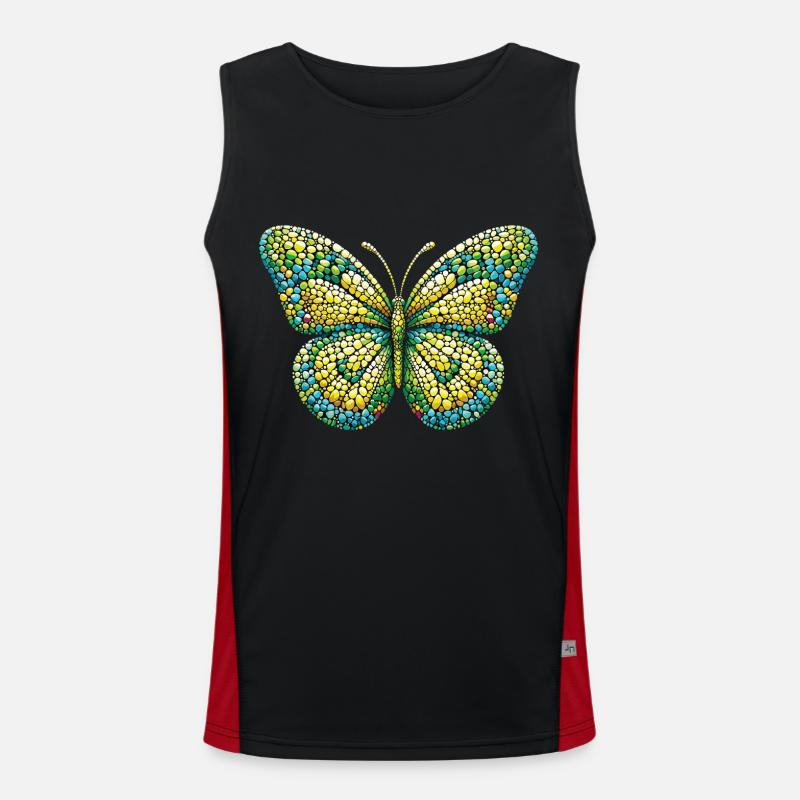 Mosaïque de papillon : un art d’insecte unique Débardeur respirant contrasté Homme 