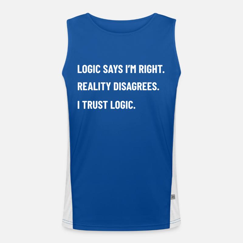 Cadeau de phrase de conception d’humour de vacances pour les fans de logique Débardeur respirant contrasté Homme 