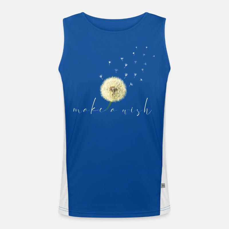 make a wish Pusteblume Funktionelles Kontrast-Tank Top für Männer 