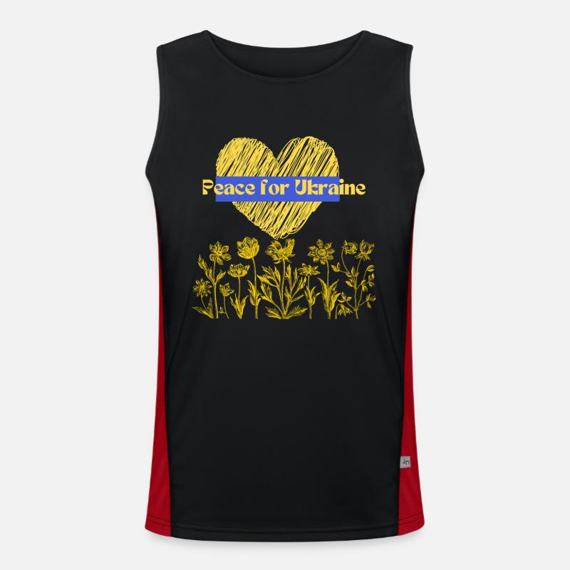 Peace for Ukraine Stop War Men's Functional Contrast Tank Top 