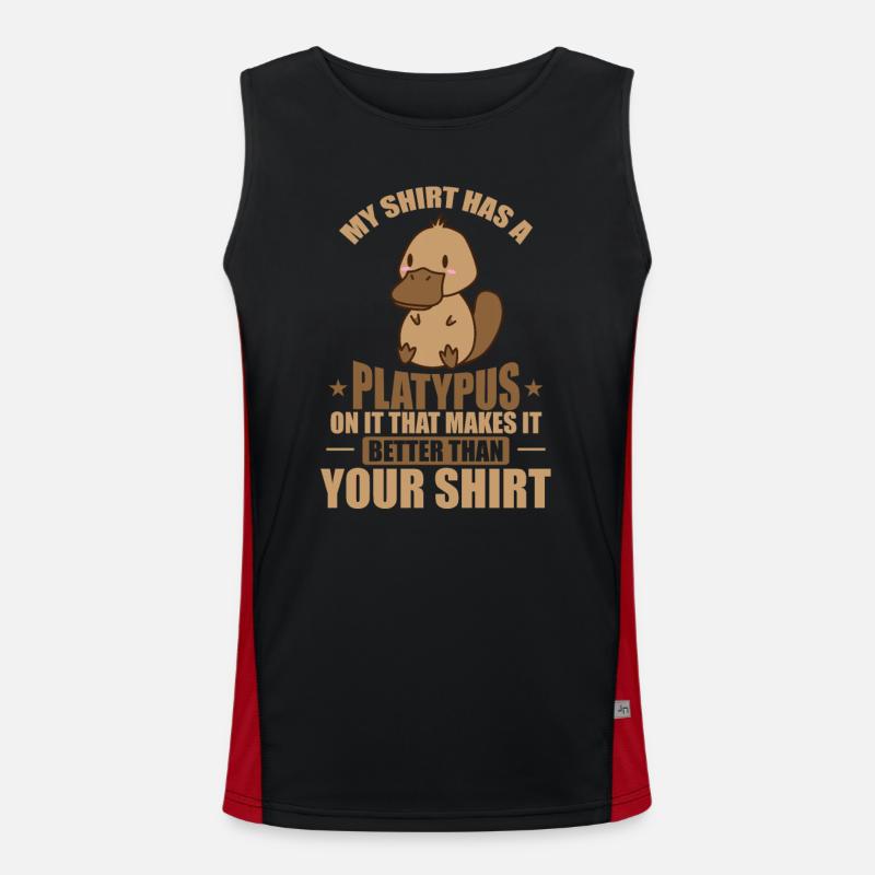 My Tee has a Platypus on it Schnabeltier Funktionelles Kontrast-Tank Top für Männer 