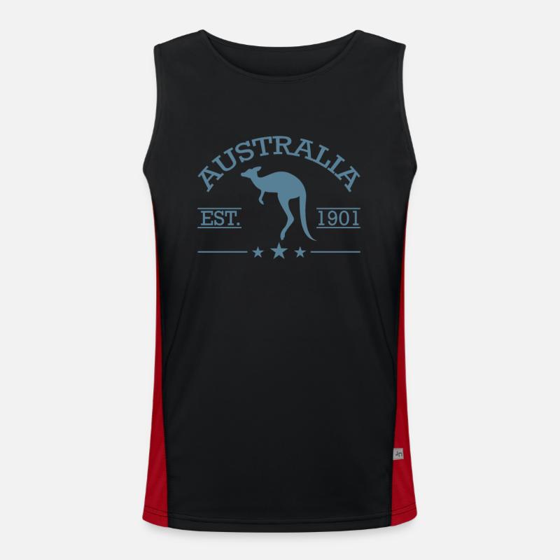 Australia Kangaroo seit 1901 Beuteltier Funktionelles Kontrast-Tank Top für Männer 