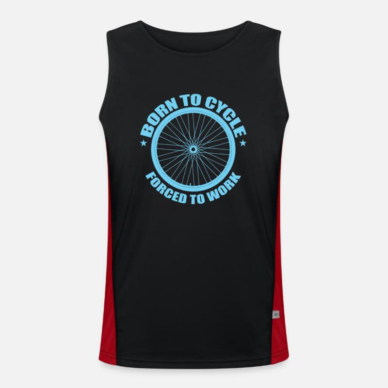 Born to Cycle Forced to Work Cycling Men's Functional Contrast Tank Top 