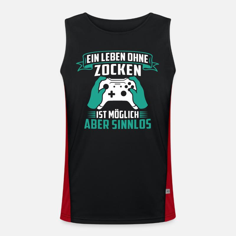 Ein leben ohne zocken ist möglich aber sinnlos Funktionelles Kontrast-Tank Top für Männer 