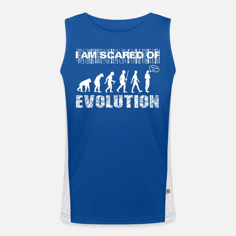 I am scared of Evolution. Bla, blah, blah... Men's Functional Contrast Tank Top 