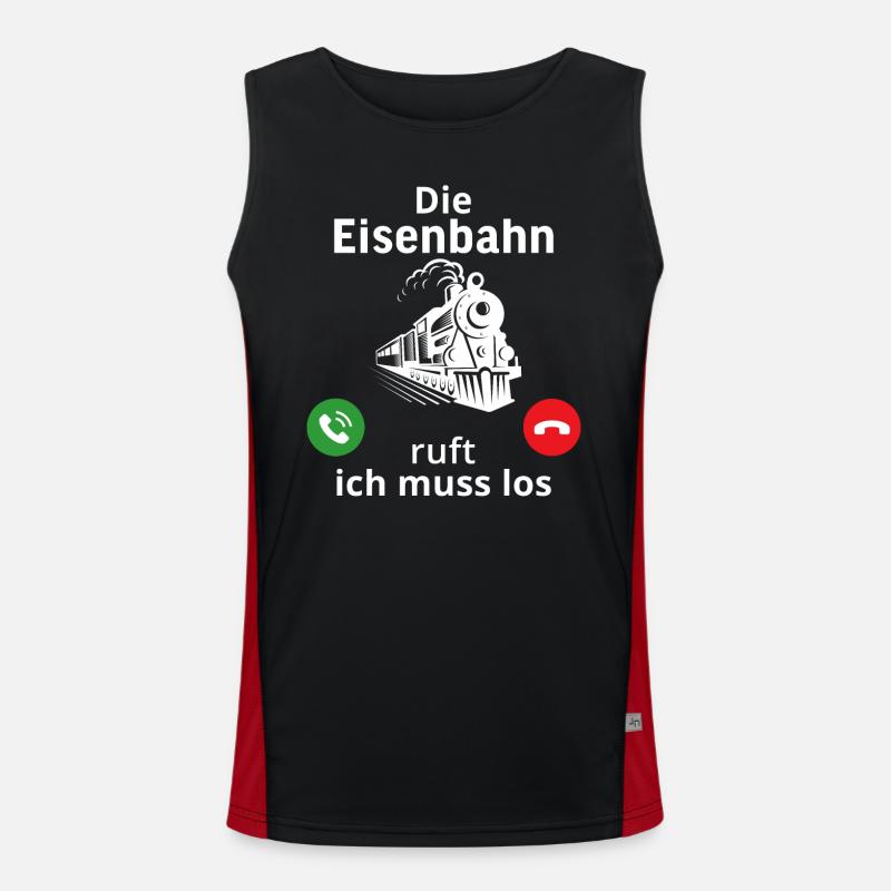 Die eisenbahn ruft und ich muss los lokführer Funktionelles Kontrast-Tank Top für Männer 