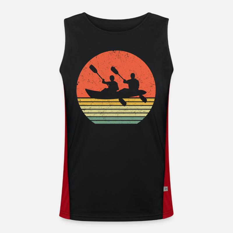 kayak canoe retro kayaking rowing rowing team Men's Functional Contrast Tank Top 