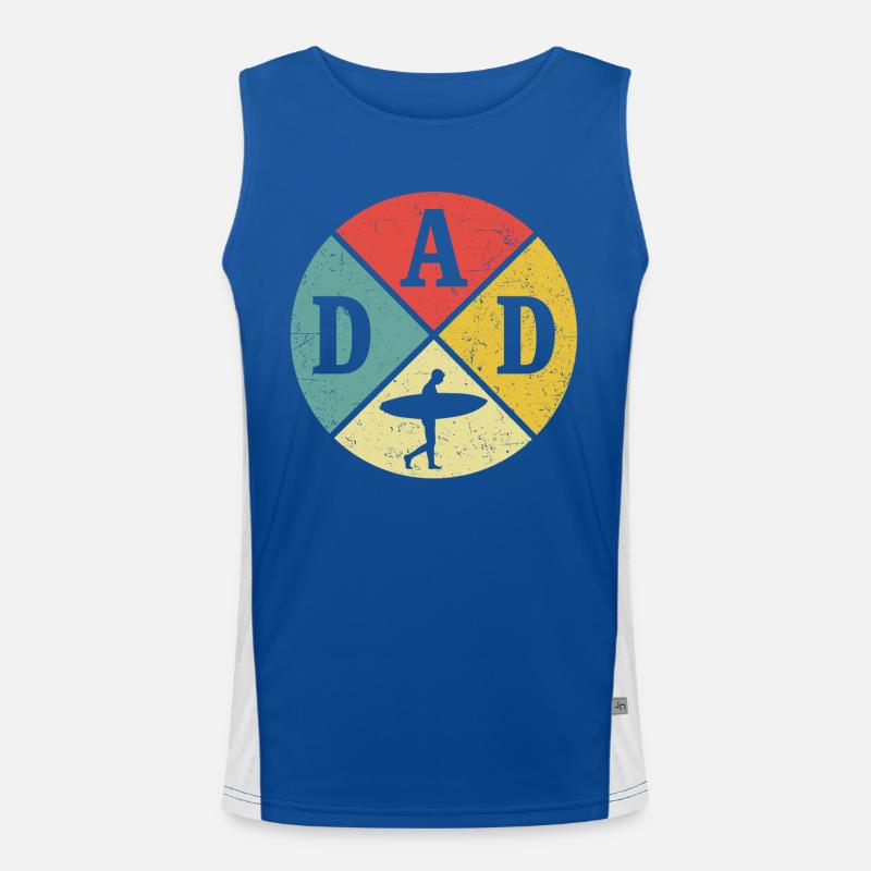 Retro Surf Dad Dad Surfing Father's Day Men's Functional Contrast Tank Top 