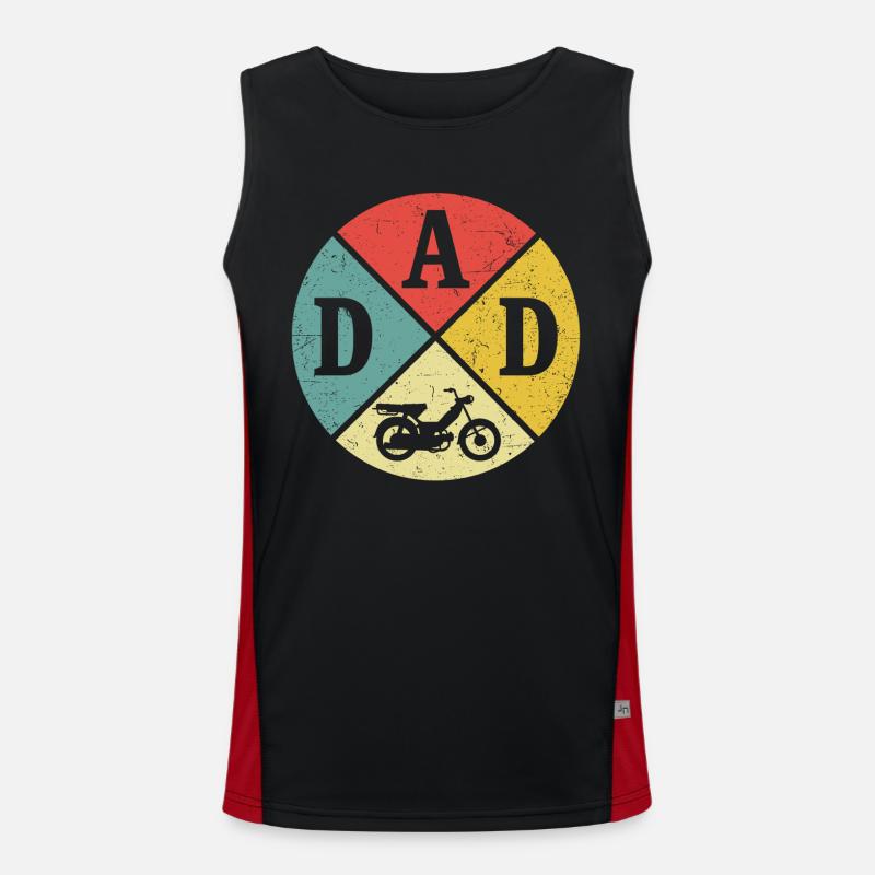 retro dad moped vater mofa mopedfahrer Funktionelles Kontrast-Tank Top für Männer 